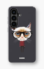 Samsung Galaxy A37 Tough Case – Hipster Cat - View 1