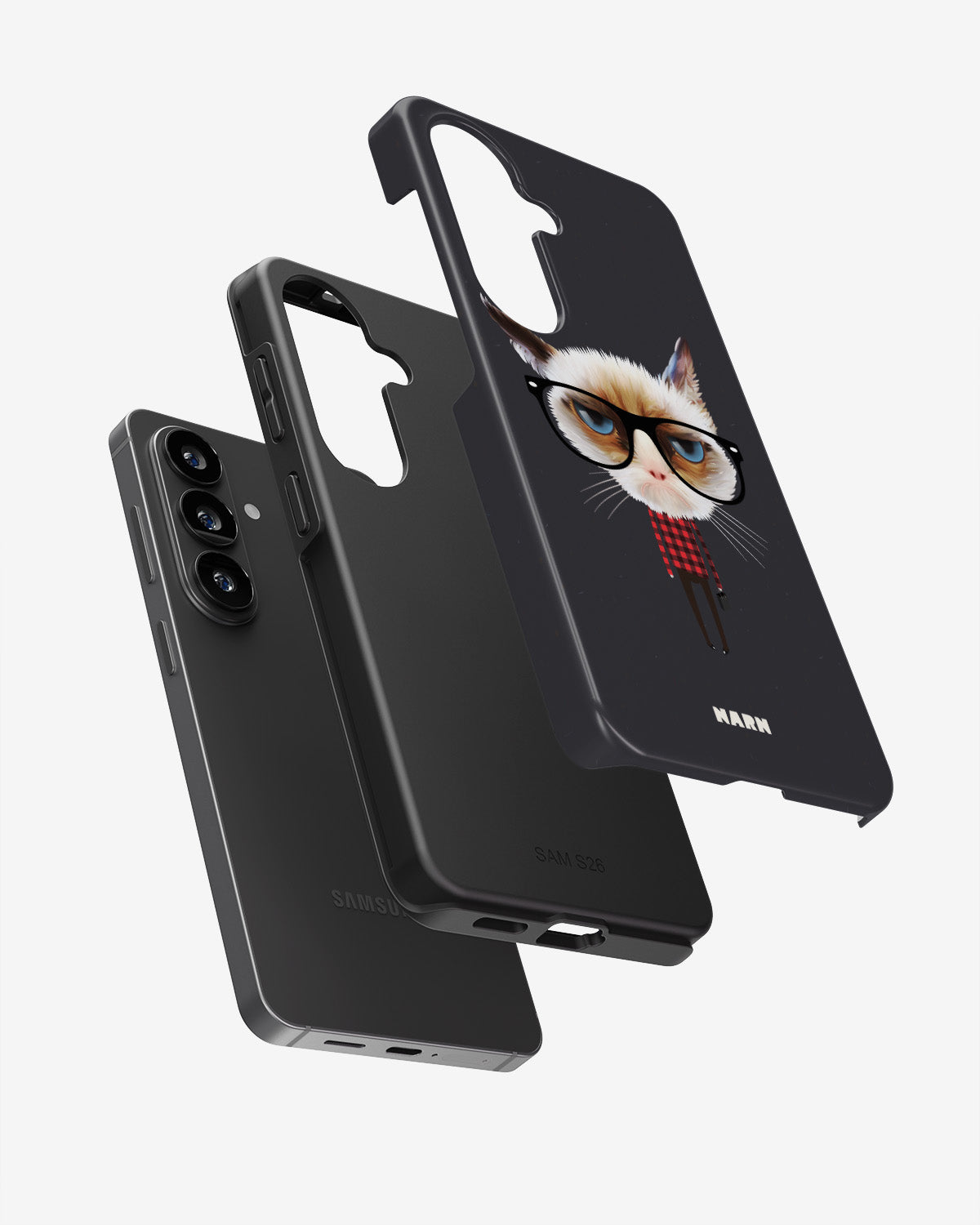 Samsung Galaxy A37 Tough Case – Hipster Cat - View 3