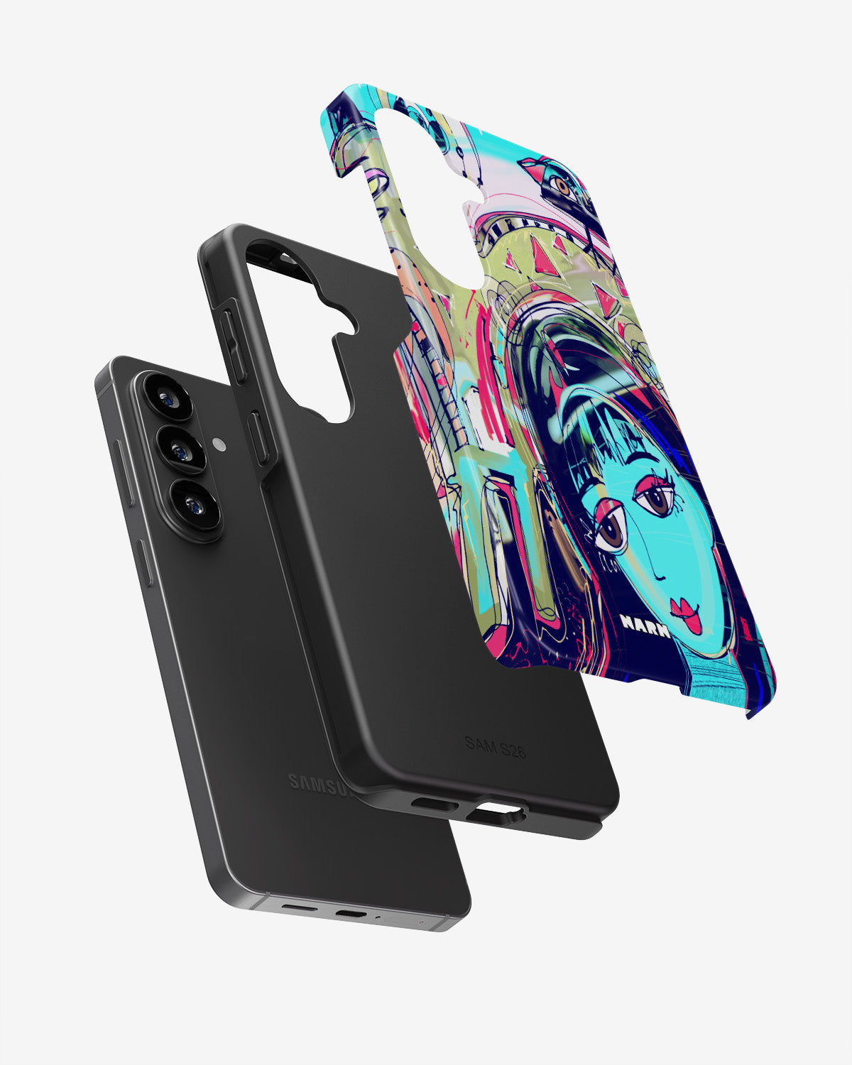 Samsung Galaxy A37 Tough Case – Abstract Cat - View 3