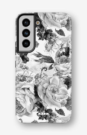 Samsung Galaxy S21 FE Tough Case – Black & White Bloom - View 1