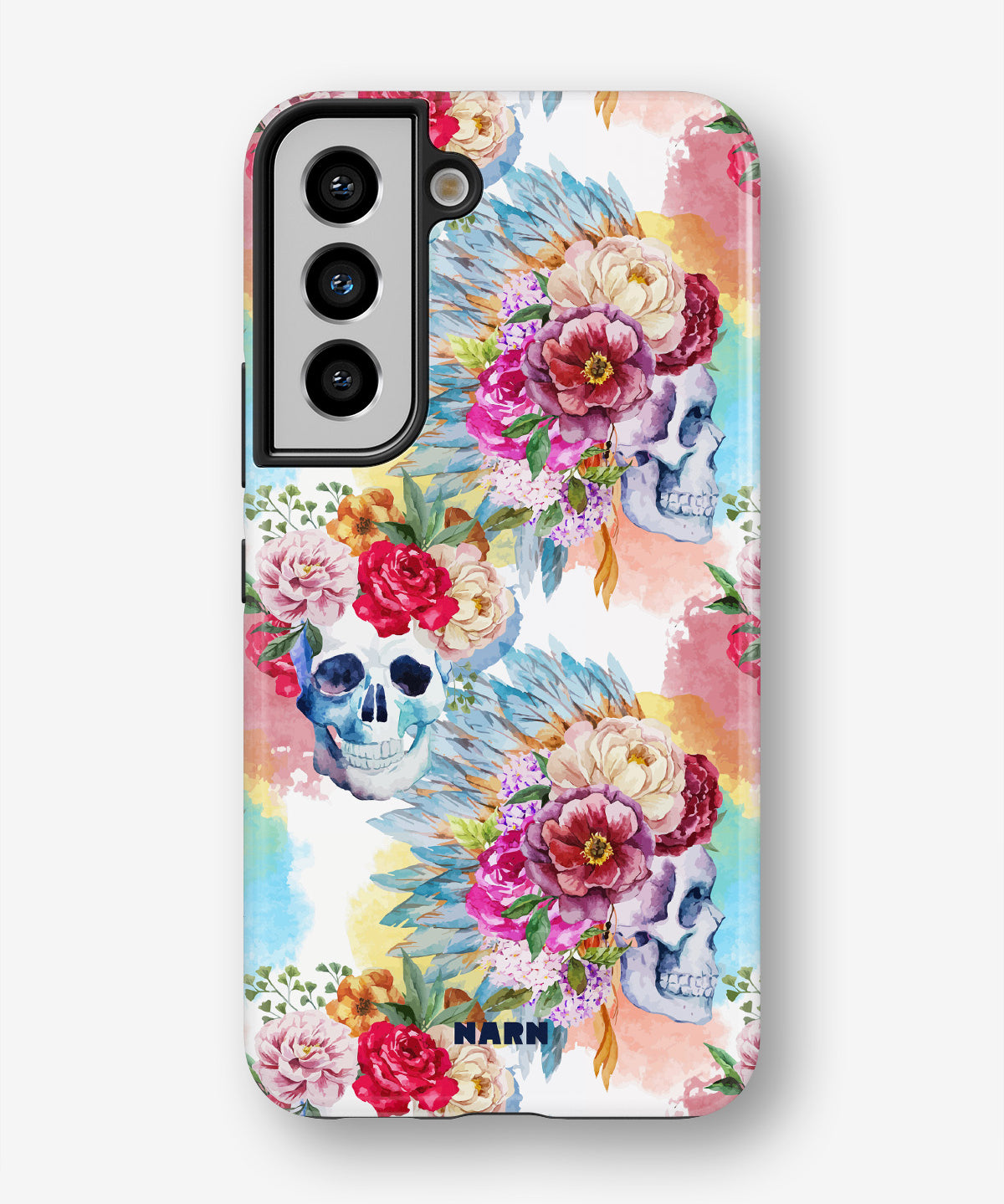 Samsung Galaxy S21 FE Tough Case – Flowered Skulls - View 1