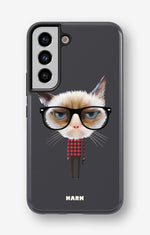Samsung Galaxy S21 FE Tough Case – Hipster Cat - View 1