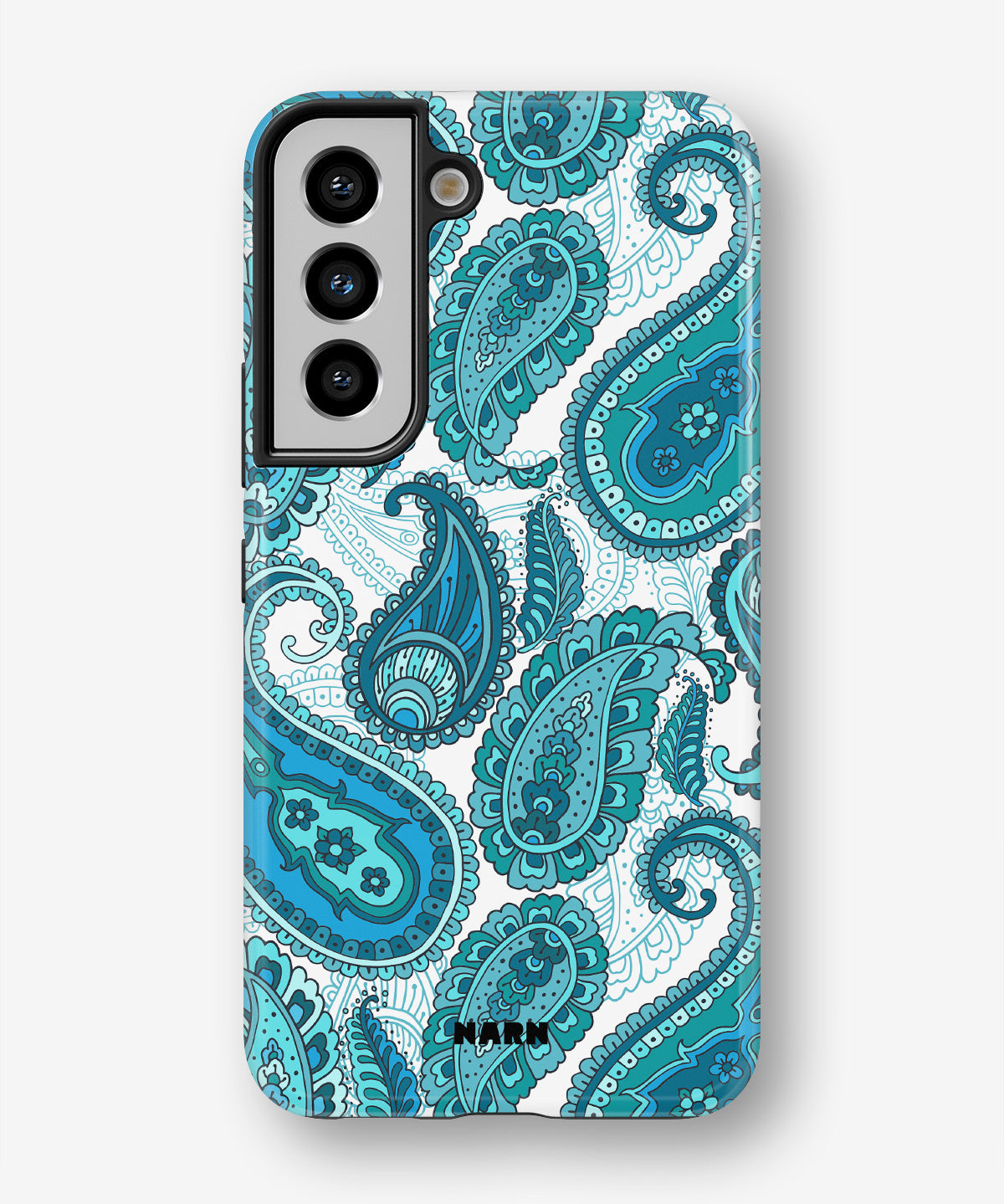 Samsung Galaxy S21 FE Tough Case – Turquoise Paisley - View 1