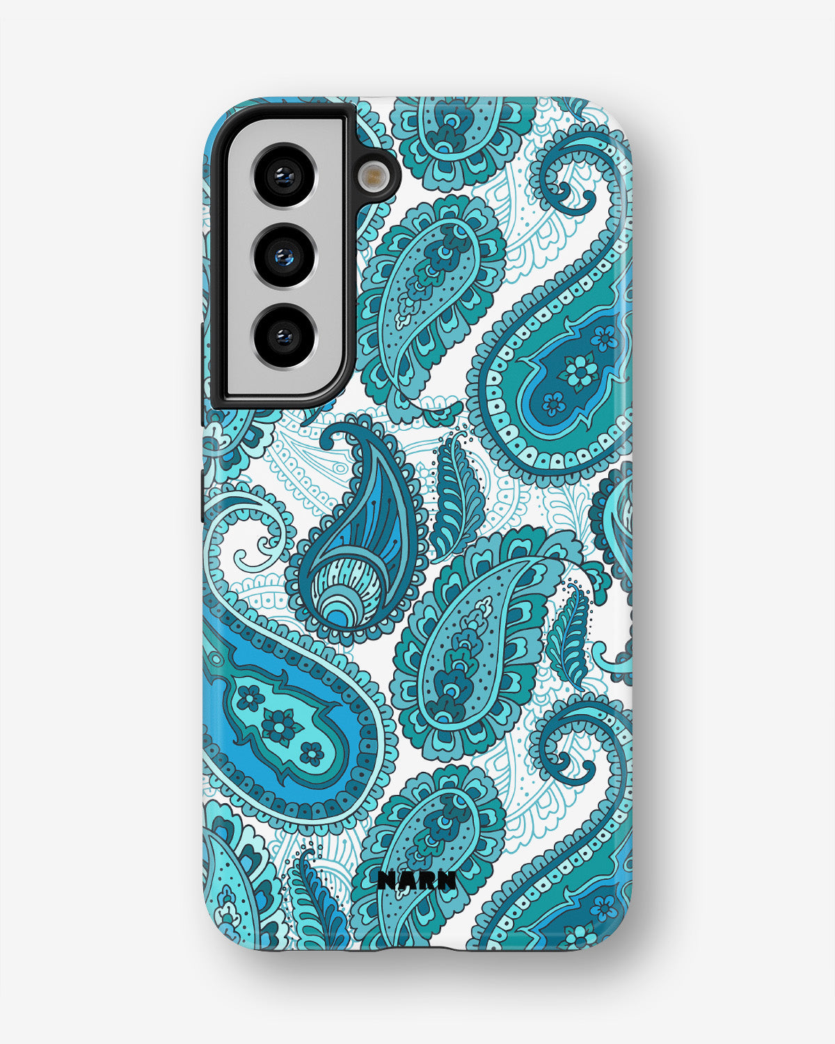 Samsung Galaxy S21 FE Tough Case – Turquoise Paisley - View 1