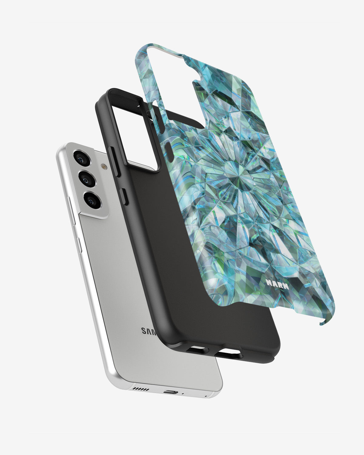 Samsung Galaxy S21 FE Tough Case – Green Crystals - View 2