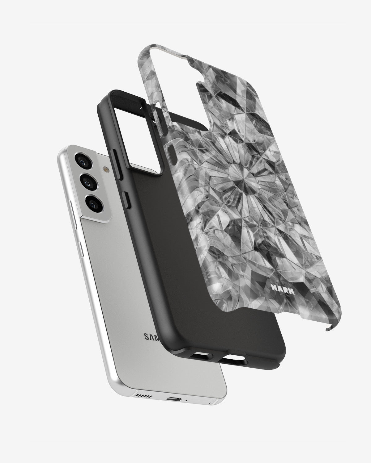 Samsung Galaxy S21 FE Tough Case – Grey Crystals - View 2