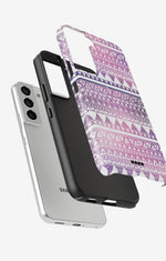 Samsung Galaxy S21 FE Tough Case – Purple Aztec - View 2