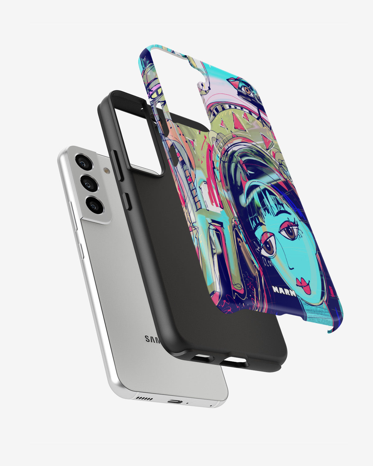 Samsung Galaxy S21 FE Tough Case – Abstract Cat - View 2