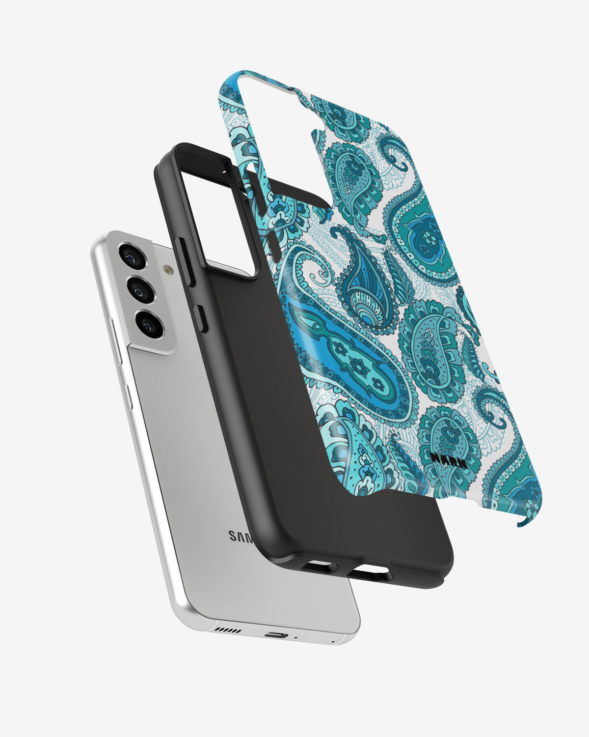 Samsung Galaxy S21 FE Tough Case – Turquoise Paisley - View 2