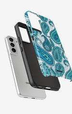 Samsung Galaxy S21 FE Tough Case – Turquoise Paisley - View 2