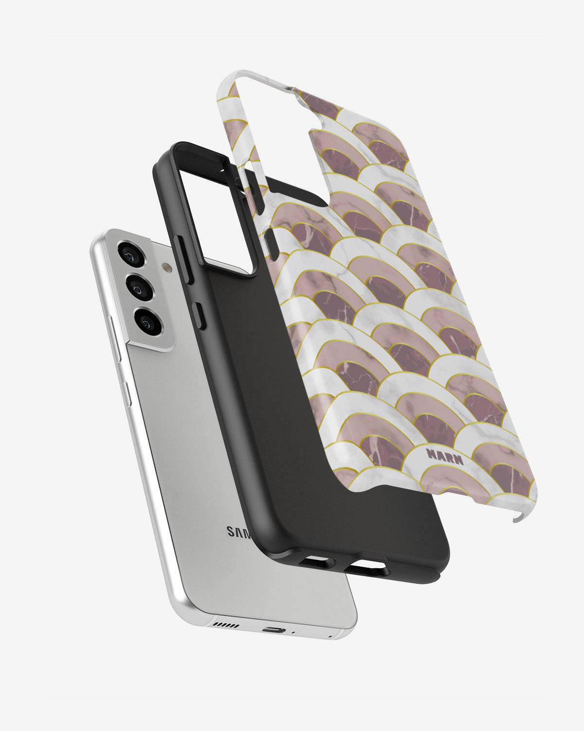 Samsung Galaxy S21 FE Tough Case – Pink Marble Waves - View 2