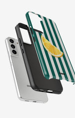Samsung Galaxy S21 FE Tough Case – Lemon Stripes - View 2