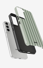 Samsung Galaxy S21 FE Tough Case – Sage Stripes - View 2