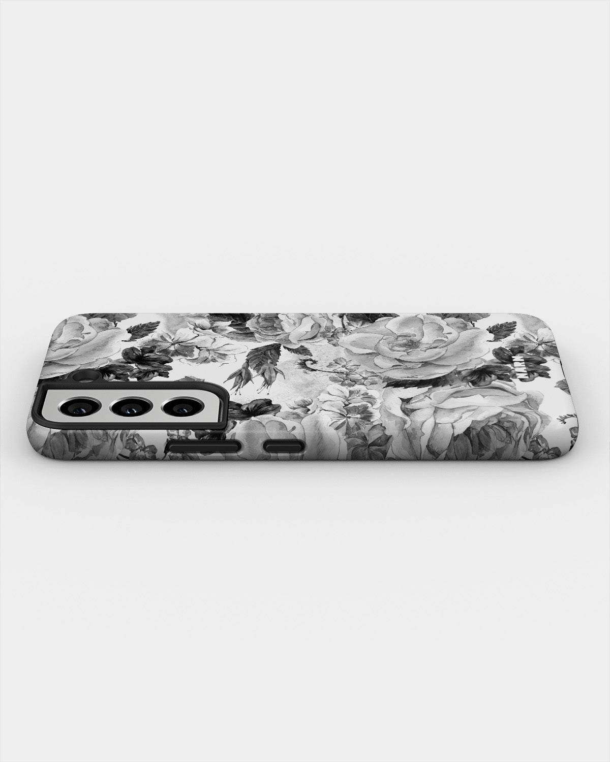 Samsung Galaxy S21 FE Tough Case – Black & White Bloom - View 3