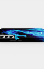Samsung Galaxy S21 FE Tough Case – Blue Flames Dragon - View 3