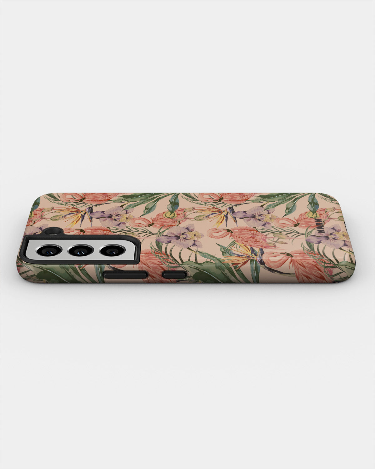 Samsung Galaxy S21 FE Tough Case – Flamingos & Flowers - View 3