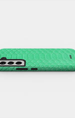 Samsung Galaxy S21 FE Tough Case – Turquoise Snake - View 3