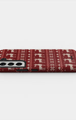 Samsung Galaxy S21 FE Tough Case – Reindeer Knit - View 3