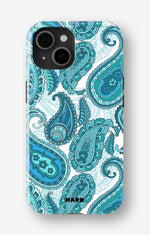 iPhone 14 Plus Tough Case – Turquoise Paisley - View 1