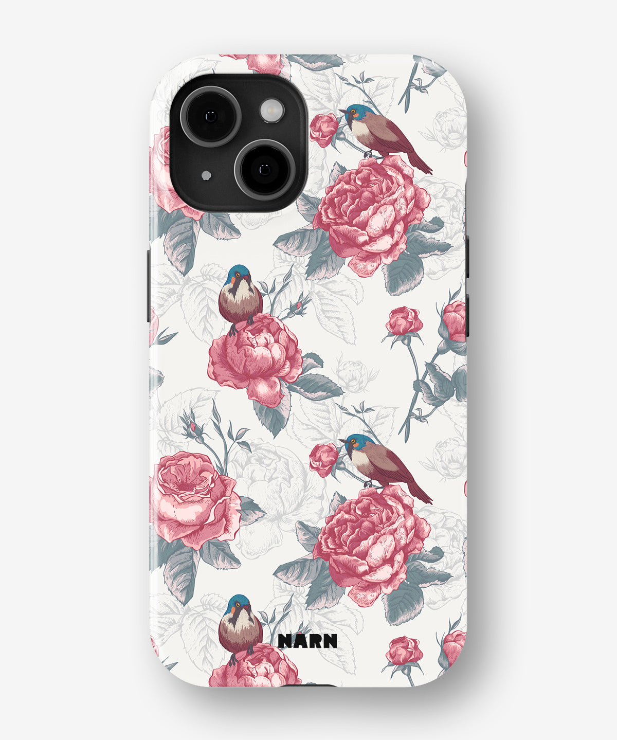 iPhone 14 Plus Tough Case – Birds Among Roses - View 1