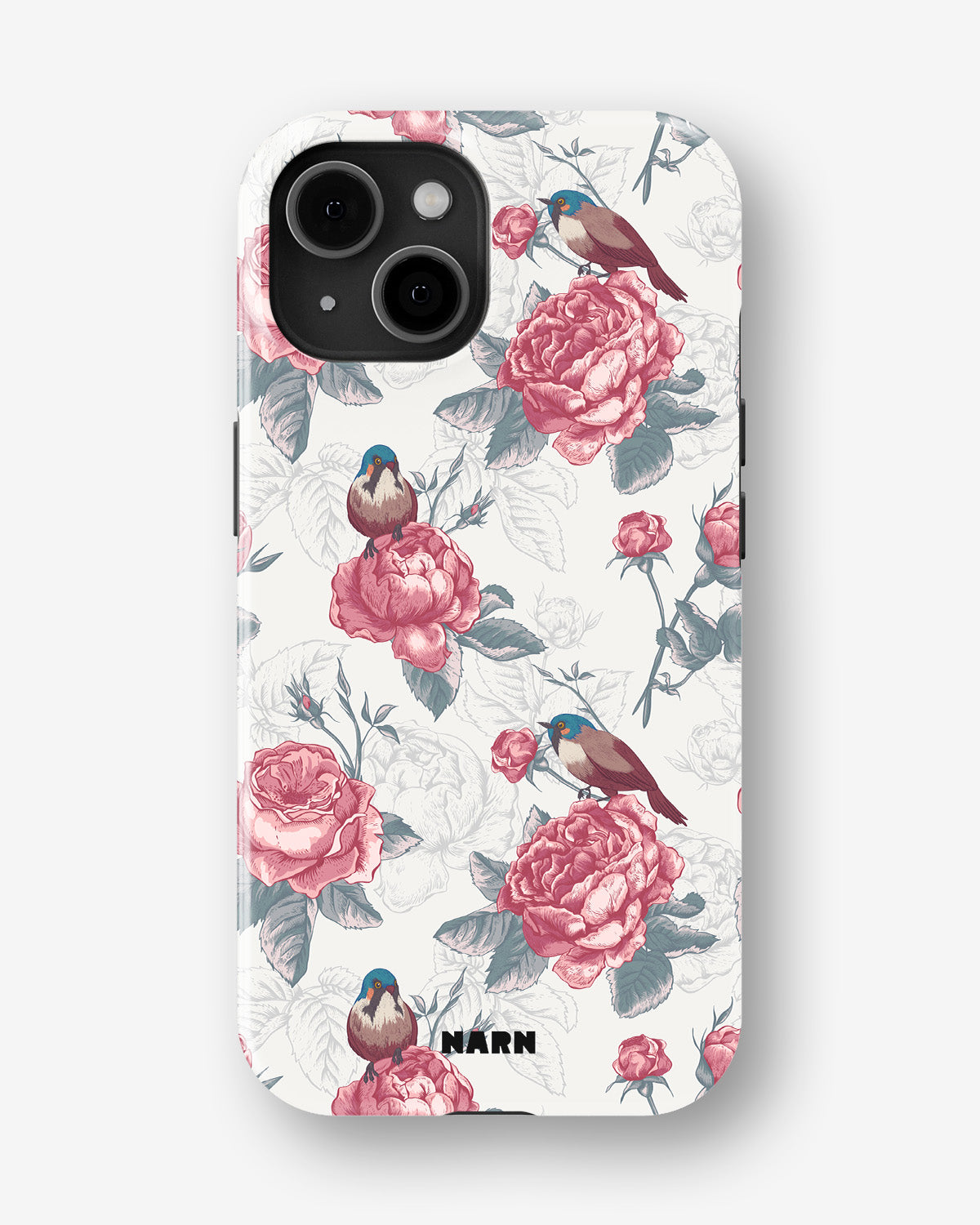 iPhone 14 Plus Tough Case – Birds Among Roses - View 1