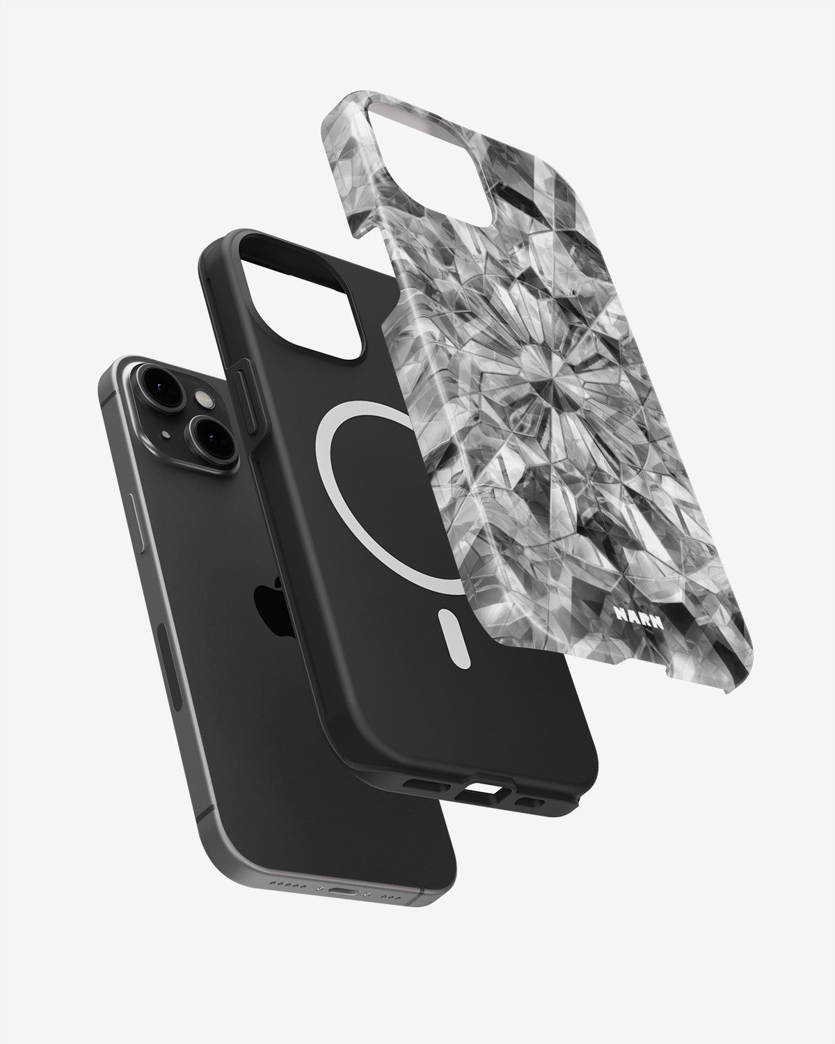 iPhone 14 Plus Tough Case – Grey Crystals - View 2