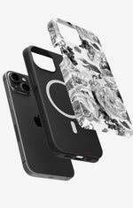 iPhone 14 Plus Tough Case – Black & White Bloom - View 2