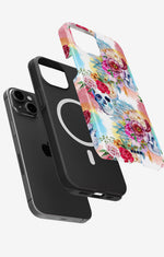 iPhone 14 Plus Tough Case – Flowered Skulls - View 2