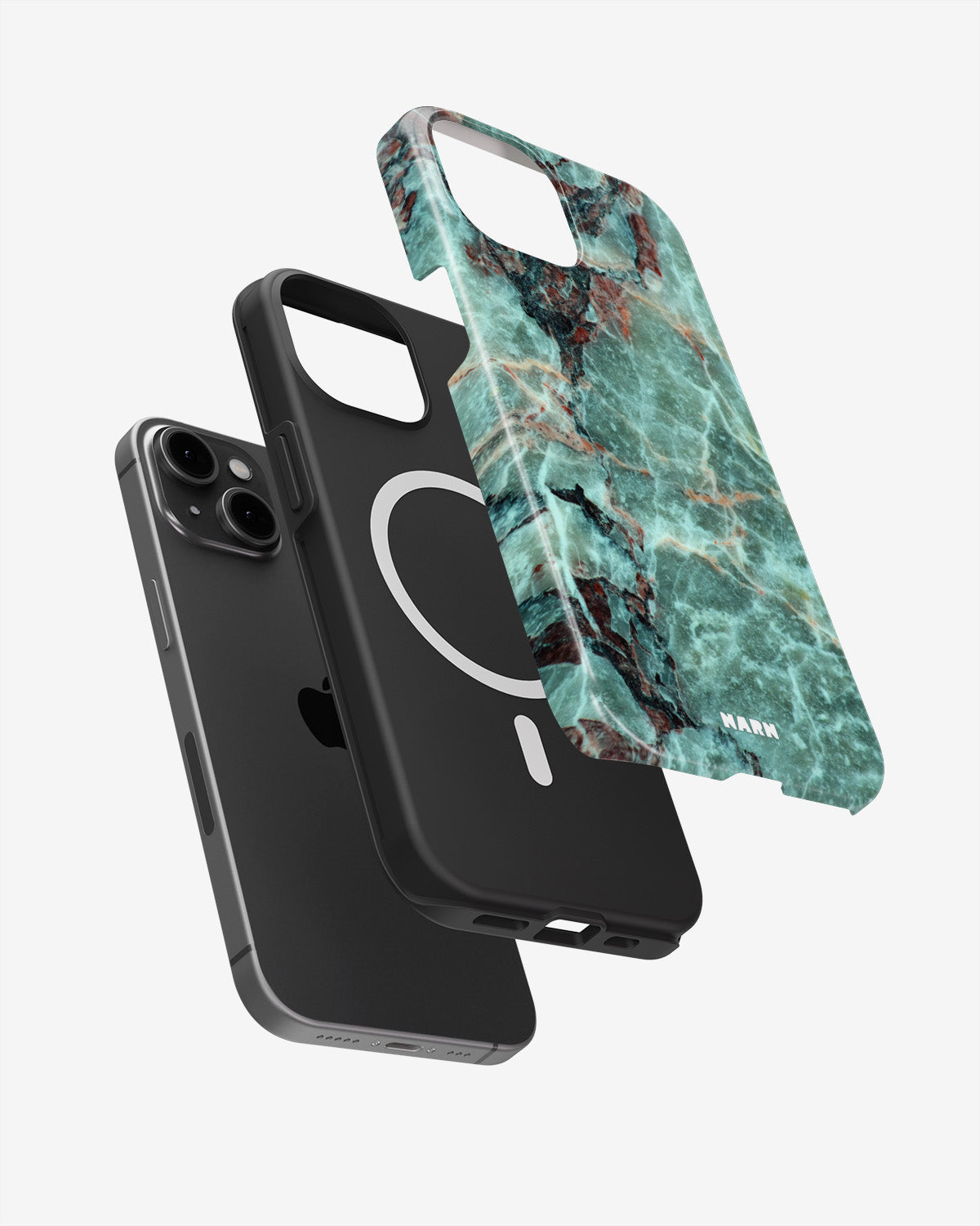 iPhone 14 Plus Tough Case – Green Marble - View 2