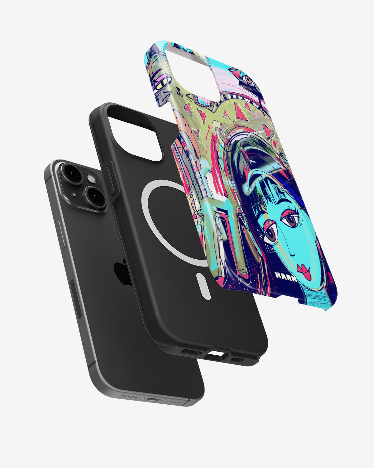 iPhone 14 Plus Tough Case – Abstract Cat - View 2