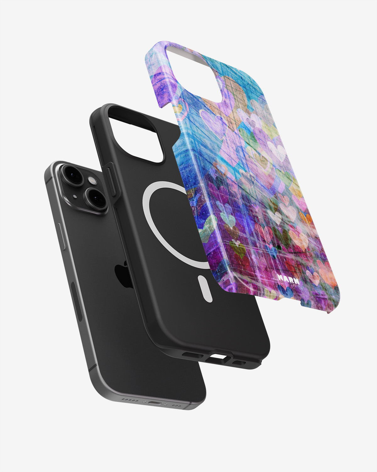 iPhone 14 Plus Tough Case – Purple Hearts - View 2