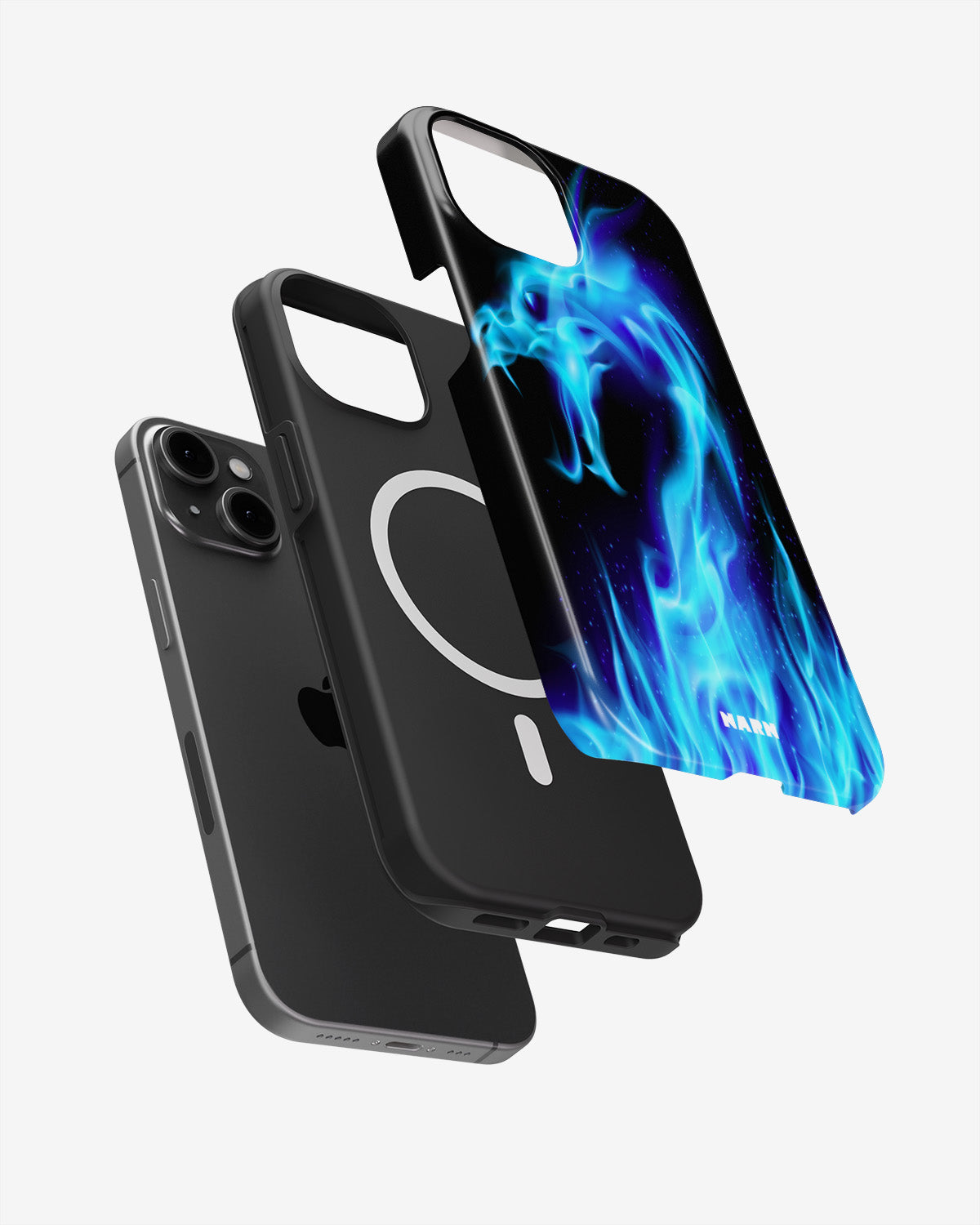 iPhone 14 Plus Tough Case – Blue Flames Dragon - View 2