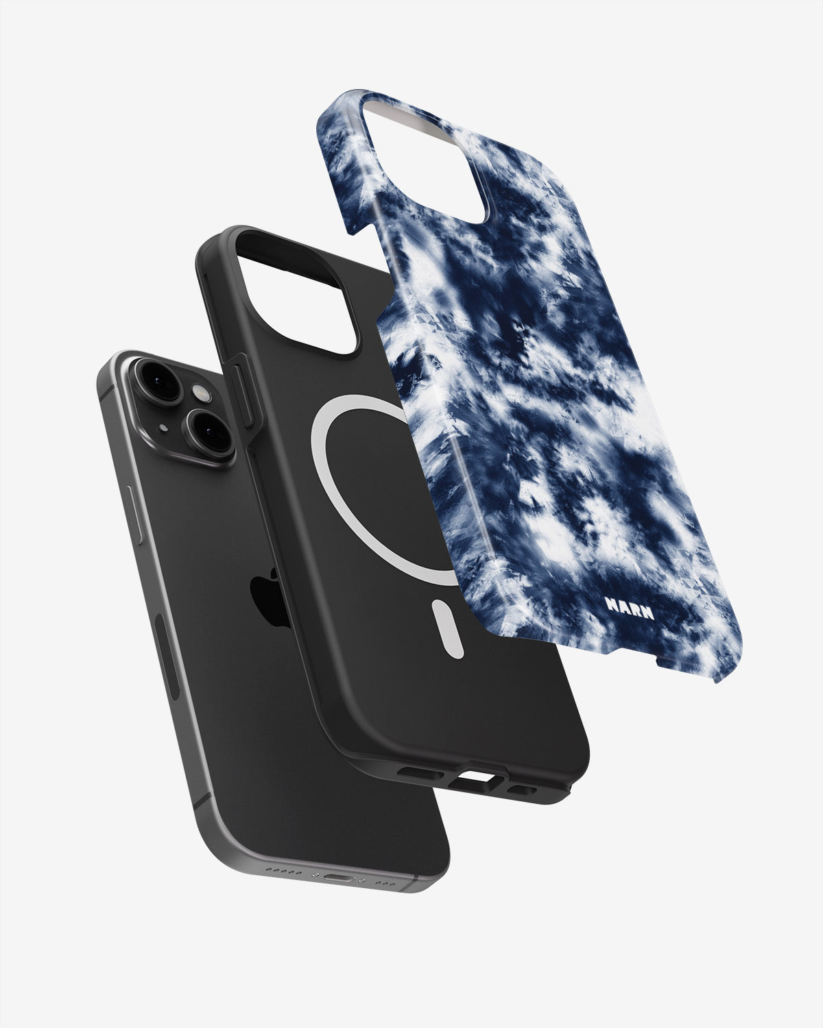 iPhone 14 Plus Tough Case – Tie Dye Blue - View 2