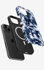 iPhone 14 Plus Tough Case – Tie Dye Blue - View 2