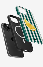 iPhone 14 Plus Tough Case – Lemon Stripes - View 2