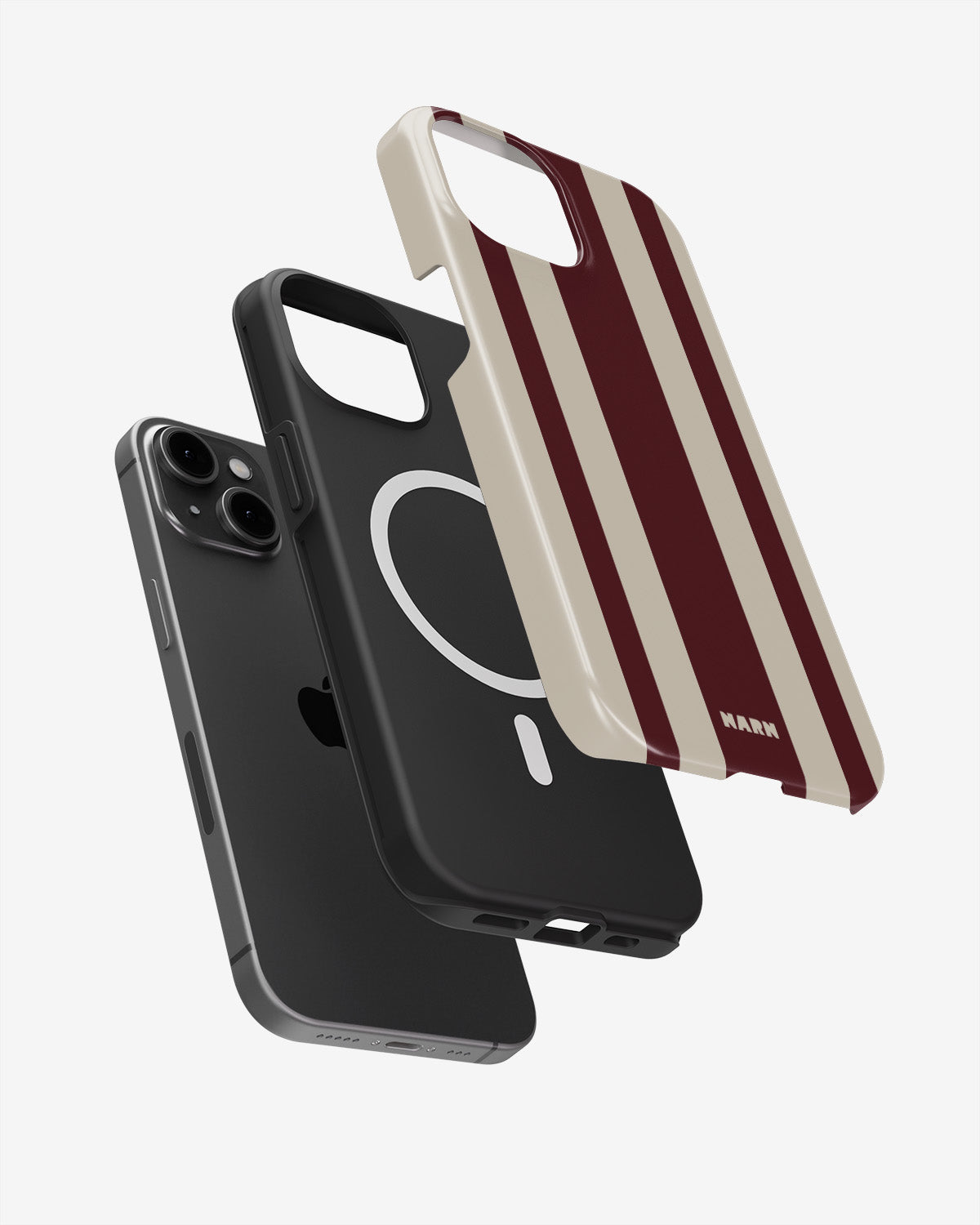 iPhone 14 Plus Tough Case – Bordeaux Stripe - View 2