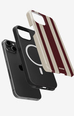 iPhone 14 Plus Tough Case – Bordeaux Stripe - View 2