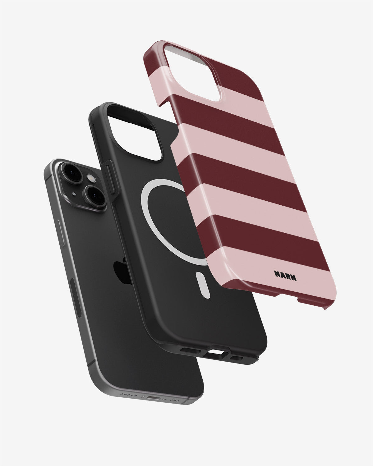 iPhone 14 Plus Tough Case – Cranberry Stripe - View 2