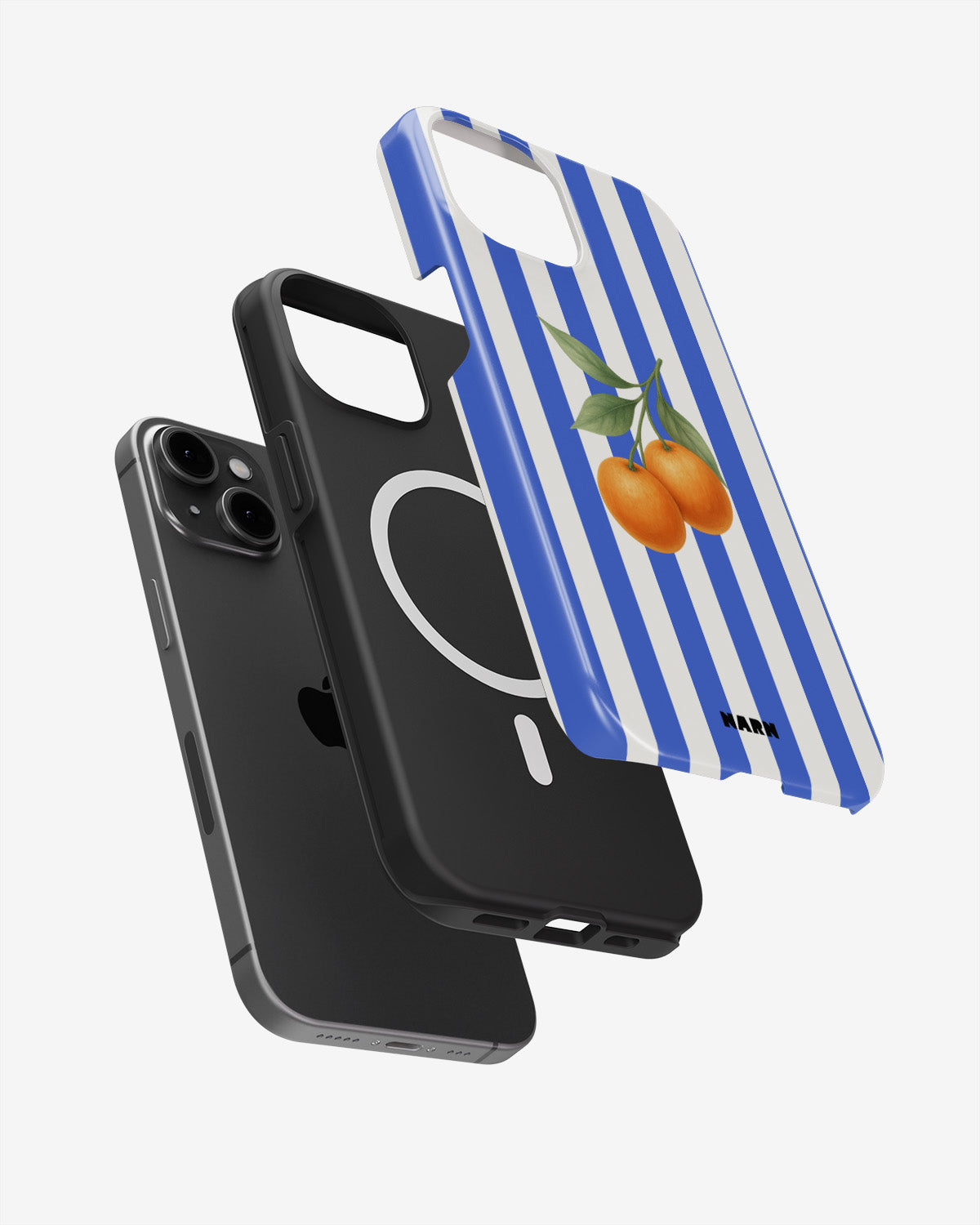 iPhone 14 Plus Tough Case – Orange Stripes - View 2