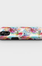 iPhone 14 Plus Tough Case – Flowered Skulls - View 3