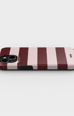 iPhone 14 Plus Tough Case – Cranberry Stripe - View 3