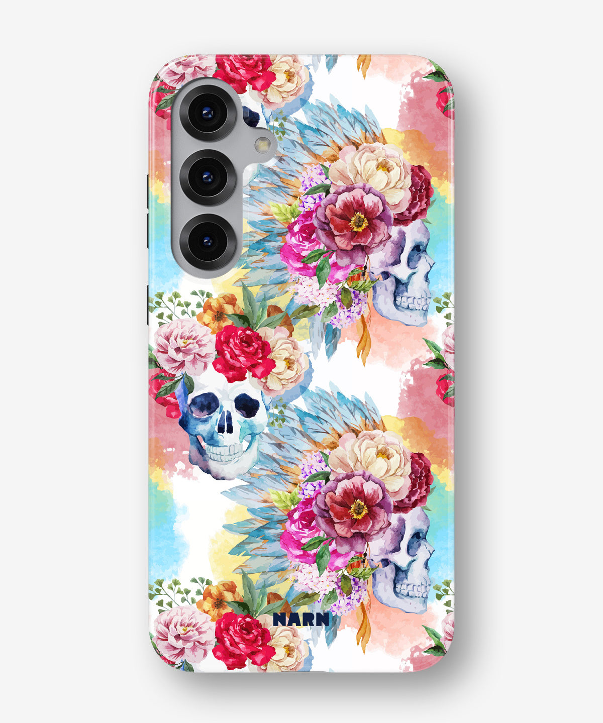 Samsung Galaxy S24 FE Tough Case – Flowered Skulls - View 1
