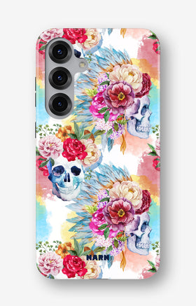Samsung Galaxy S24 FE Tough Case – Flowered Skulls - View 1