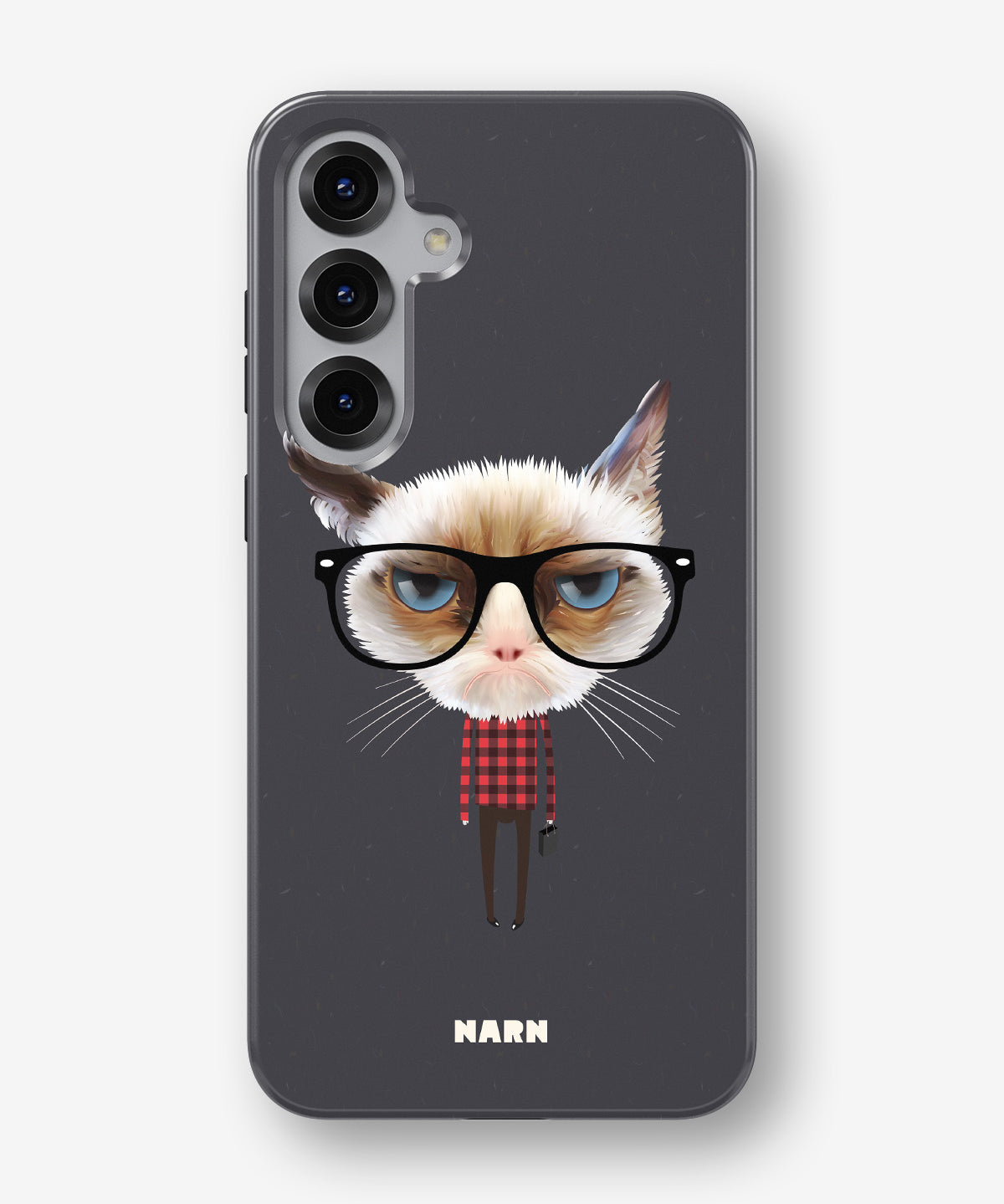 Samsung Galaxy S24 FE Tough Case – Hipster Cat - View 1