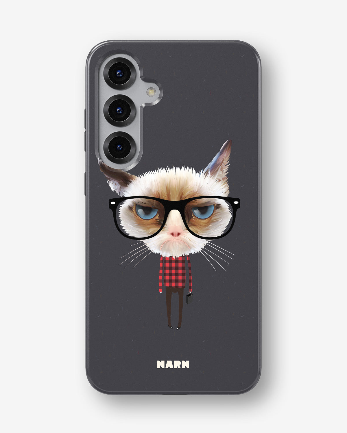 Samsung Galaxy S24 FE Tough Case – Hipster Cat - View 1