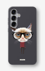 Samsung Galaxy S24 FE Tough Case – Hipster Cat - View 1