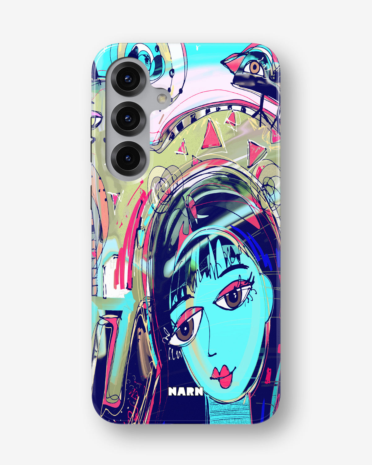 Samsung Galaxy S24 FE Tough Case – Abstract Cat - View 1
