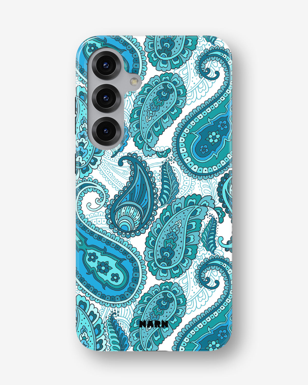 Samsung Galaxy S24 FE Tough Case – Turquoise Paisley - View 1