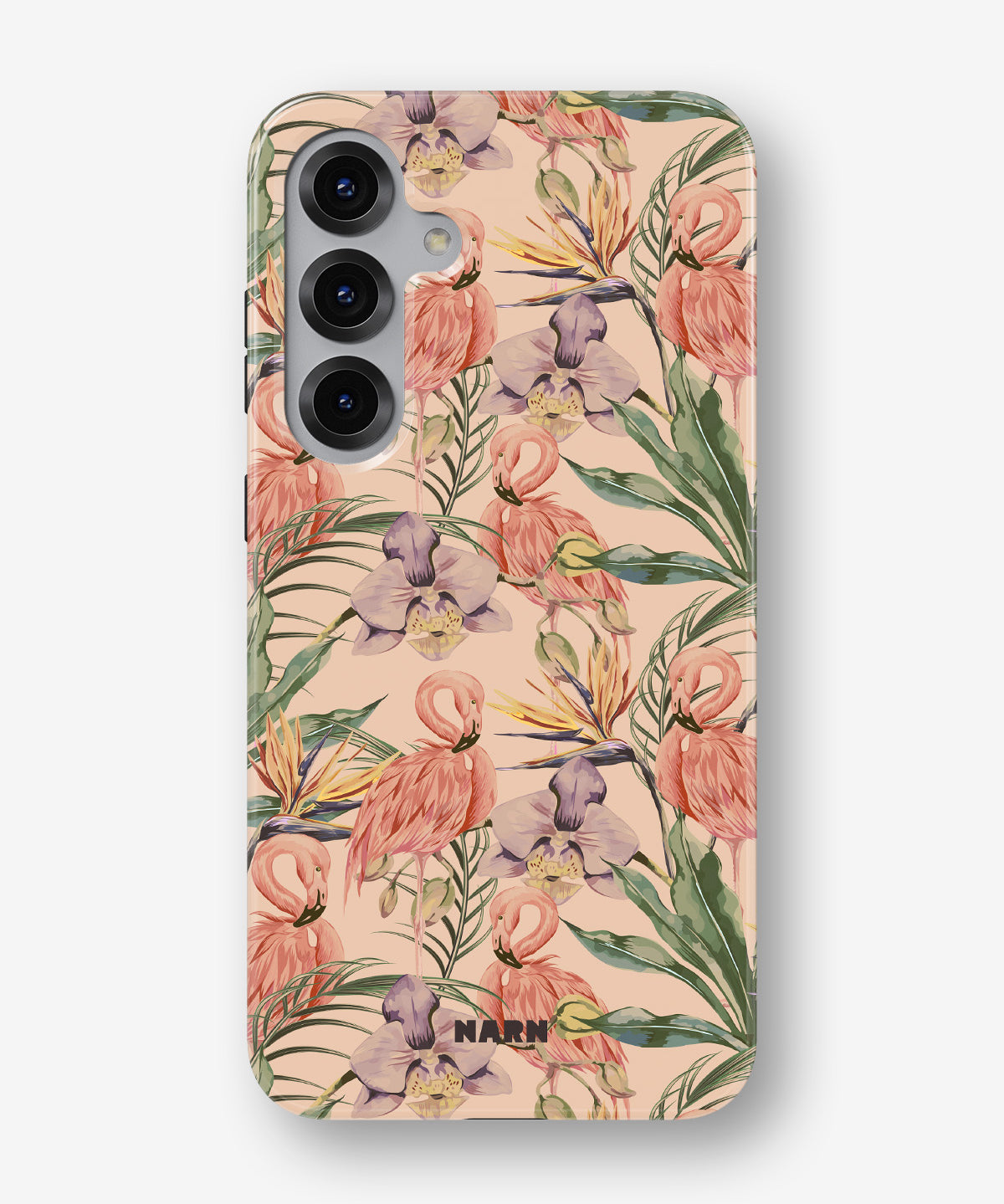 Samsung Galaxy S24 FE Tough Case – Flamingos & Flowers - View 1