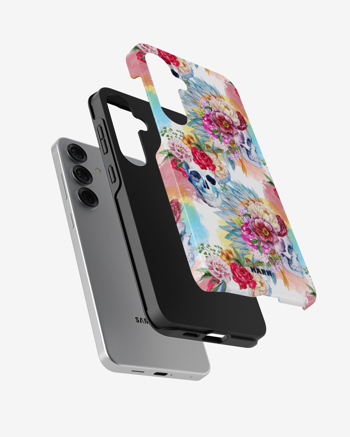 Samsung Galaxy S24 FE Tough Case – Flowered Skulls - View 2